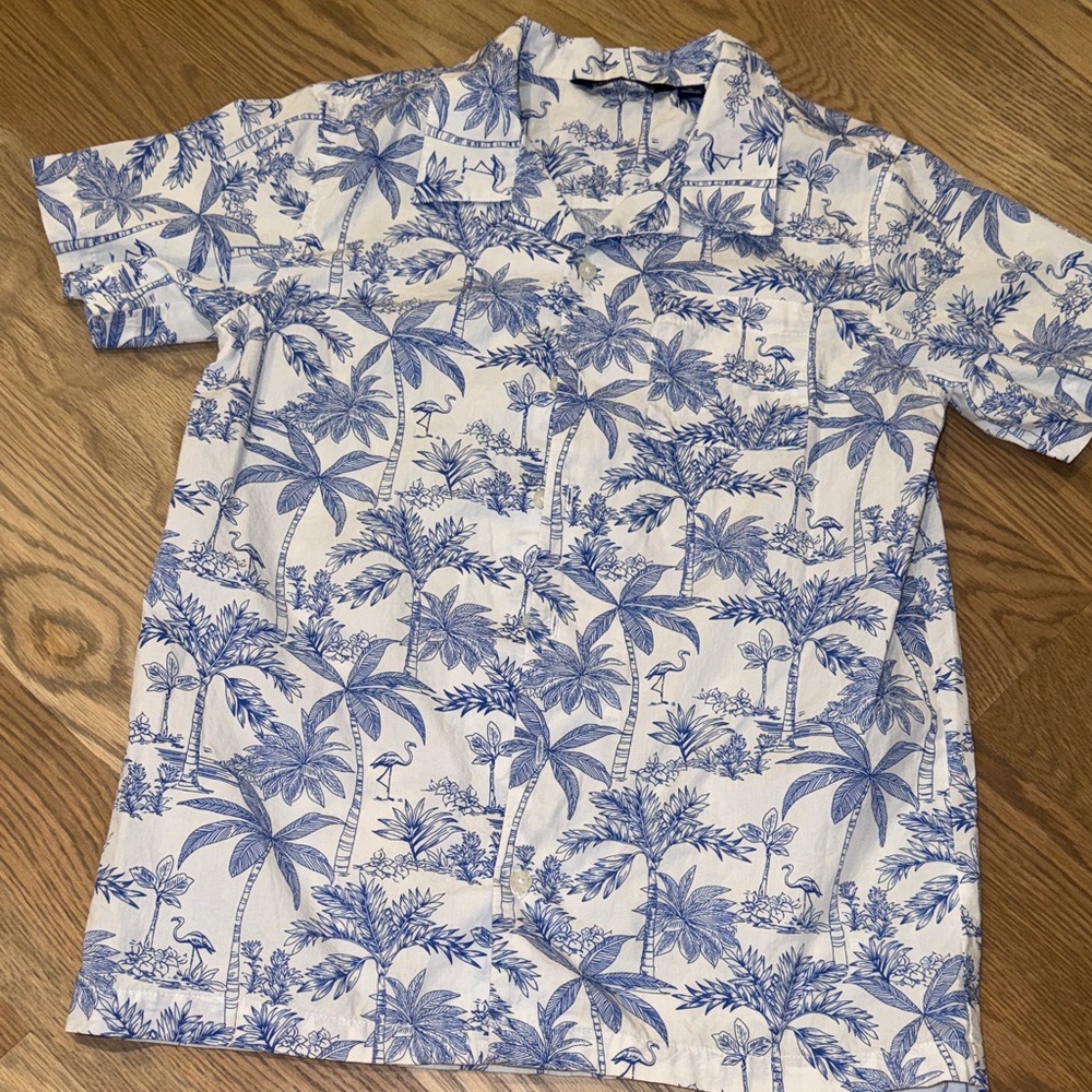 Janie and Jack Tropical Print Button Down Shirt